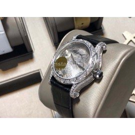 Chopard Blingbling 36mm Dial Black Strap Watch For Women