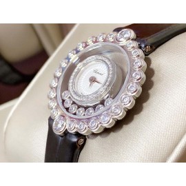 Chopard Fashion Sapphire Crystal Leather Strap Watch