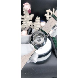 Chopard Diamond Dial Leather Strap Watch For Women Green