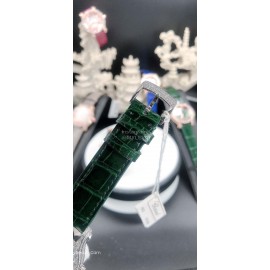 Chopard Diamond Dial Leather Strap Watch For Women Green