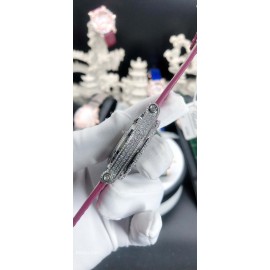 Chopard Diamond Dial Leather Strap Watch For Women Rose Red