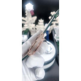 Chopard Diamond Dial Green Leather Strap Watch For Women