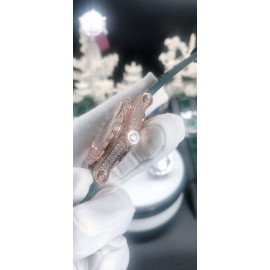 Chopard Diamond Dial Leather Strap Watch For Women