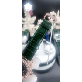 Chopard Diamond Dial Leather Strap Watch For Women