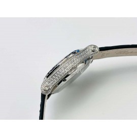 Chopard An Factory 316l Fine Steel Case Leather Strap Watch Black