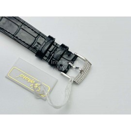 Chopard An Factory 316l Fine Steel Case Leather Strap Watch Black