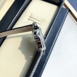 Chopard Diamond Roman Numeral Dial Black Leather Strap Watch