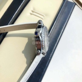 Chopard Diamond Roman Numeral Dial White Leather Strap Watch