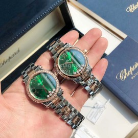 Chopard Diamond Roman Numeral Dial Steel Strap Watch