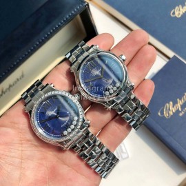 Chopard Diamond Roman Numeral Dial Steel Strap Watch