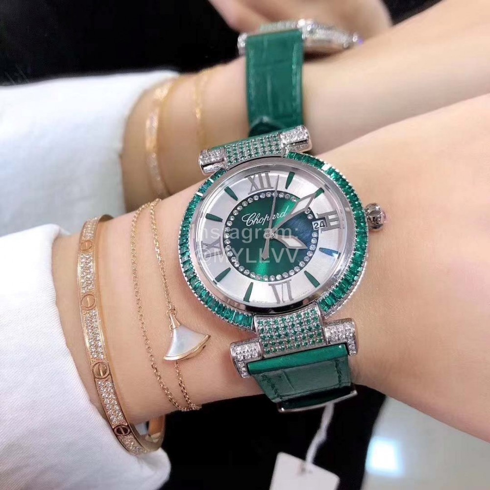 Chopard Imperiale Series Roman Numeral Dial Leather Strap Watch