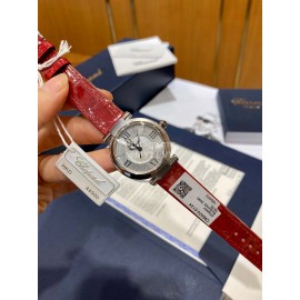 Chopard Imperiale Series Roman Numeral 29mm Dial Leather Strap Watch Red