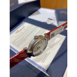 Chopard Imperiale Series Roman Numeral 29mm Dial Leather Strap Watch Red