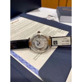 Chopard Imperiale Series Roman Numeral 29mm Dial Black Leather Strap Watch