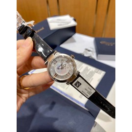 Chopard Imperiale Series Roman Numeral 29mm Dial Black Leather Strap Watch