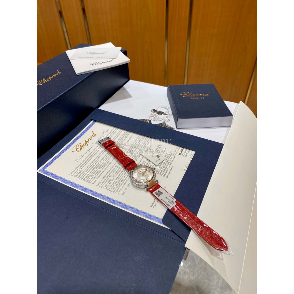 Chopard Imperiale Series Roman Numeral 29mm Dial Leather Strap Watch