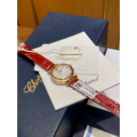 Chopard Imperiale Series 29mm Roman Numeral Dial Leather Strap Watch Red