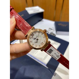 Chopard Imperiale Series 29mm Roman Numeral Dial Leather Strap Watch Red