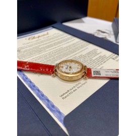 Chopard Imperiale Series 29mm Roman Numeral Dial Leather Strap Watch Red