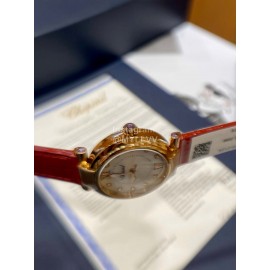 Chopard Imperiale Series 29mm Roman Numeral Dial Leather Strap Watch Red