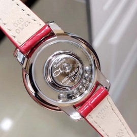 Chopard Fashion Diamond Red Leather Strap Watch
