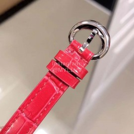 Chopard Fashion Diamond Red Leather Strap Watch