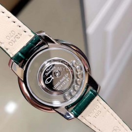 Chopard Fashion Diamond Green Leather Strap Watch