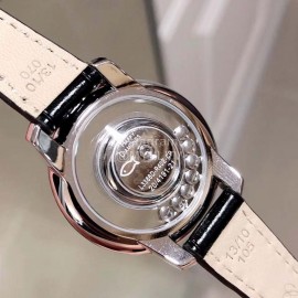 Chopard Fashion Diamond Black Leather Strap Watch