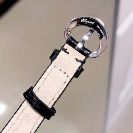 Chopard Fashion Diamond Black Leather Strap Watch