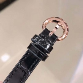 Chopard Fashion Diamond Leather Strap Watch Black