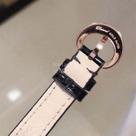 Chopard Fashion Diamond Leather Strap Watch Black