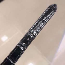 Chopard Fashion Diamond Leather Strap Watch Black
