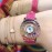 Chopard Fashion Diamond Leather Strap Watch Rose Red