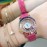 Chopard Fashion Diamond Leather Strap Watch Rose Red