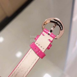 Chopard Fashion Diamond Leather Strap Watch Rose Red