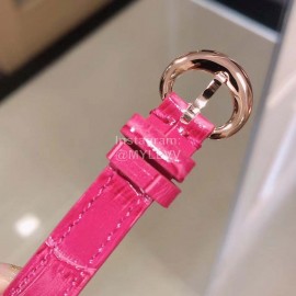 Chopard Fashion Diamond Leather Strap Watch Rose Red