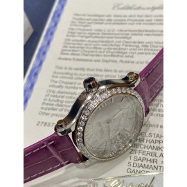 Chopard Happysport Roman Numeral Dial Leather Strap Watch Purple