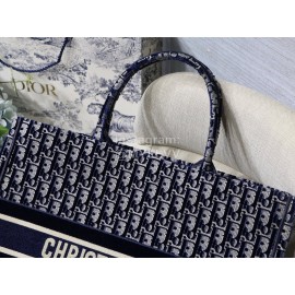 Dior Book Tote Blue Velvet Embroidery Ladies Tote Bag Large M1286
