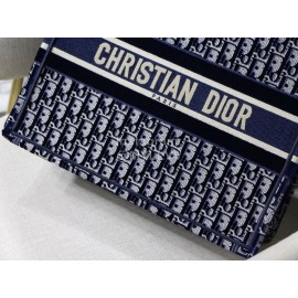 Dior Book Tote Blue Velvet Embroidered Ladies Tote Bag Small M1286