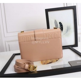 Dior 30 Montaigne Metal "CD" Buckle Leather Crossbody Bag Pink D6712