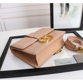 Dior 30 Montaigne Metal "CD" Buckle Leather Crossbody Bag Pink D6712