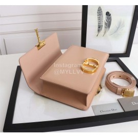 Dior 30 Montaigne Metal "CD" Buckle Leather Crossbody Bag Pink D6712