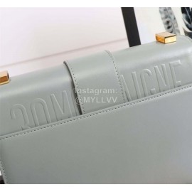 Dior 30 Montaigne Metal "CD" Buckle Leather Crossbody Bag Gray D6712