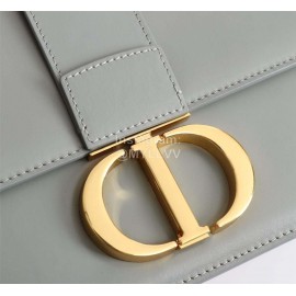 Dior 30 Montaigne Metal "CD" Buckle Leather Crossbody Bag Gray D6712