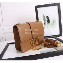 Dior 30 Montaigne Metal "CD" Buckle Leather Crossbody Bag Brown D6712