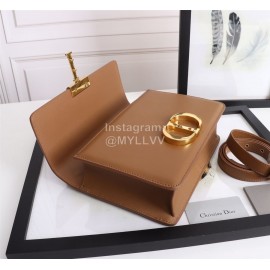 Dior 30 Montaigne Metal "CD" Buckle Leather Crossbody Bag Brown D6712