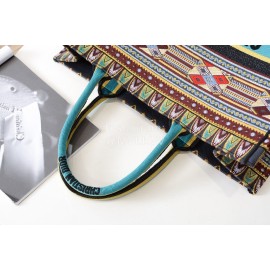 Dior Book Tote British Blue Letter Embroidered Square Tote