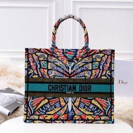 Dior Book Tote British Butterfly Letter Handbag Blue