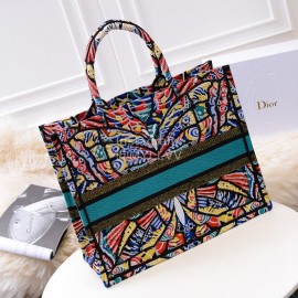 Dior Book Tote British Butterfly Letter Handbag Blue