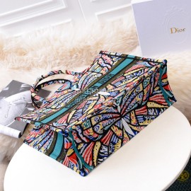 Dior Book Tote British Butterfly Letter Handbag Blue